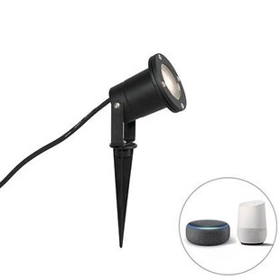 QAZQA Industriële smart prikspot zwart incl. WiFi GU10 IP65 - Basic QAZQA Industriële smart prikspot zwart incl. WiFi GU10 IP65 - Basic