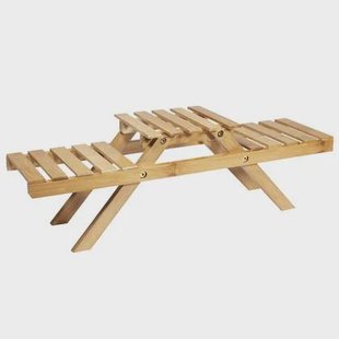 QUVIO Plantenstandaard met 3 planken - Bamboe