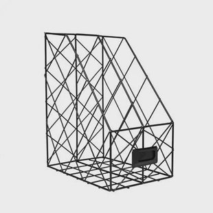 QUVIO boeken & tijdschriften organizer ruitjes staal - Zwart