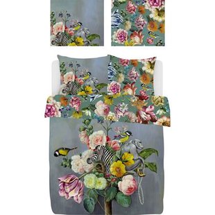 Jet Originals Dekbedovertrek Katoen Satijn Floral Animal - blauw