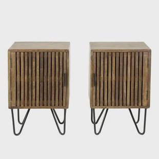 Hoyz Set van 2 Nachtkastjes Tweak - Mangohout - Bruin - 40x30x60