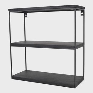 LOFT42 Wally Wandrek met Zwart Mangohout - Metaal - 45x45x18 LOFT42 Wally Wandrek met Zwart Mangohout - Metaal - 45x45x18