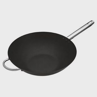 Carbonstalen wok, 35,5 cm - Masterclass Professional