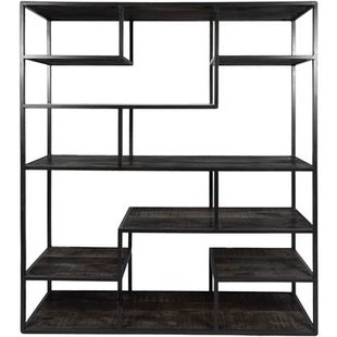 Home67 - Vakkenkast Huub Zwart Mangohout 175 x 145 cm - Roomdivider Home67 - Vakkenkast Huub Zwart Mangohout 175 x 145 cm - Roomdivider
