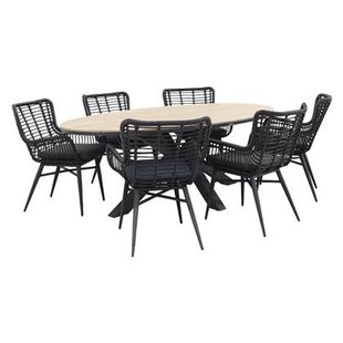 Garden Impressions Jasmine - Black|Edison 220x115 cm. - ovale tuinset