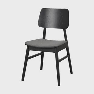 Rowico Home Nagano Houten Eetkamerstoel Zwart - Met Grijs Zitkussen