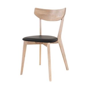 Rowico Home Ami Eikenhouten Eetkamerstoel Whitewash - Zwart Zitkussen