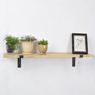 LOFT42 Wally Wandplank met Mangohout Zwart - Industrieel - 1,6x70x16