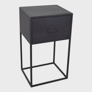 LOFT42 Djax Nachtkastje Hoog met Lade - Zwart - Metaal - 70x40x35