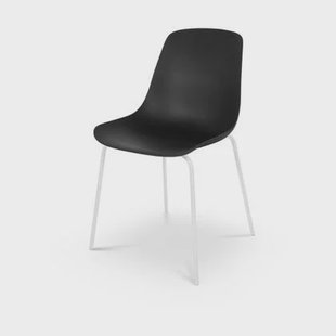 Nolon Nora-Pip Eetkamerstoel Zwart - Kunststof - Wit Onderstel