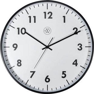 NeXtime - nXt - Wandklok - 40 cm - Plastic - Zwart - &apos;New&apos;