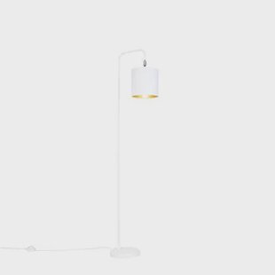 QAZQA Moderne vloerlamp wit met goud - Lofty