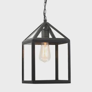 QAZQA Industriële buiten hanglamp zwart IP23 - Amsterdam