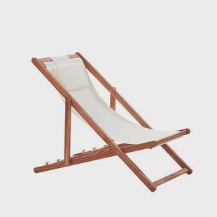 Beliani - AVELLINO - Strandstoel - Donkere houtkleur - Polyester