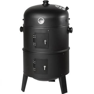 tectake® Houtskoolbarbecue rookton 3 in 1 - Zwart