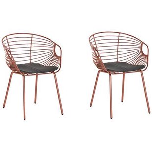 Beliani - HOBACK - Eetkamerstoel - Koper - Metaal