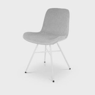 Nolon Noa-Fé Eetkamerstoel Lichtgrijs - Stof - Wit Onderstel