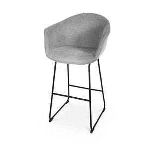 Nolon Nino-Otis Barkruk Donkergrijs - met Armleuning - Zwart - 75 cm