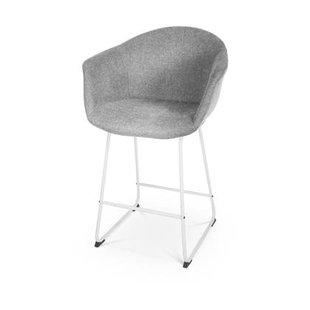 Nolon Nino-Otis Barkruk Donkergrijs - met Armleuning - Wit - 65 cm