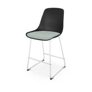 Nolon Nino-Liv Barkruk Zwart - Zacht Groen Kussen - Wit Frame - 65 cm