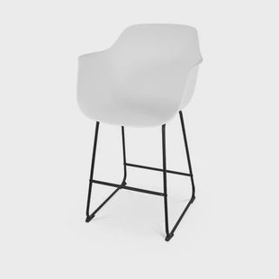 Nolon Nino-Puk Barkruk Wit - Armleunining - Zwart Onderstel - 65 cm