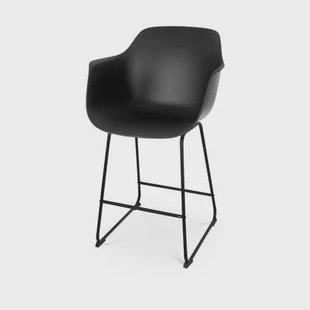 Nolon Nino-Puk Barkruk Zwart - Armleunining - Zwart Onderstel - 65 cm