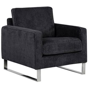 Beliani - VIND - Fauteuil - Zwart - Corduroy
