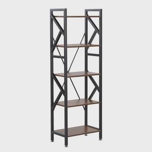 Beliani - DALE - Boekenkast - Donkere houtkleur - Vezelplaat