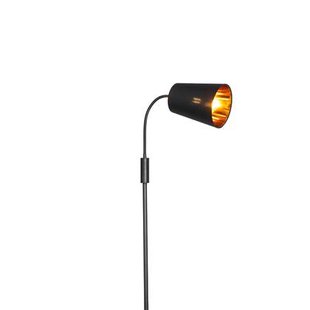 QAZQA Moderne vloerlamp zwart met goud - Carmen