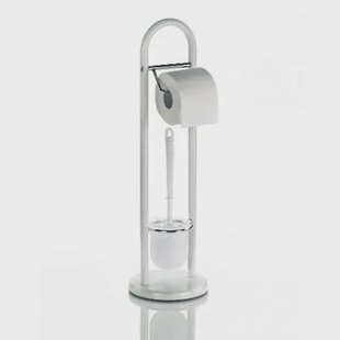 Kela - Linda Toiletrol en wc-borstel Houder - Wit - Kela