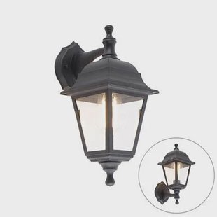 QAZQA Klassieke buiten wandlamp zwart IP44 - Capital