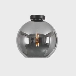 Artdelight Plafondlamp Marino Zwart & Smoke Glas 30cm