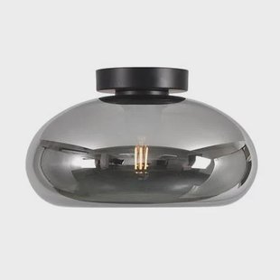 Artdelight Plafondlamp Paradise Zwart & Smoke Glas 28cm