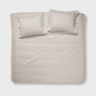 Damai Dekbedovertrek Katoen Satijn Streep Linea - ivory