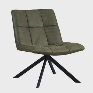 Bronx71 Industriële fauteuil Eevi olijfgroen eco-leer