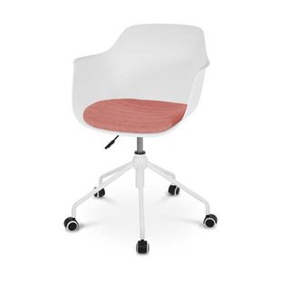 Nolon Nout-Liz Bureaustoel Wit - Terracotta Kussen - Wit Onderstel