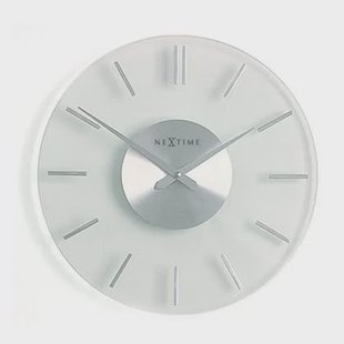 NeXtime - NeXtime - Wandklok- 31 cm- Glas|Aluminium- Transparant -