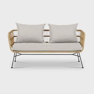 Lisomme Dax rotan tuinbank zand - met zitkussens