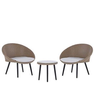 Beliani - ORTIGIA - Bistroset voor 2 - Natuurlijk - PE rotan