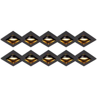 QAZQA Set van 10 inbouwspots zwart verstelbaar - Qure