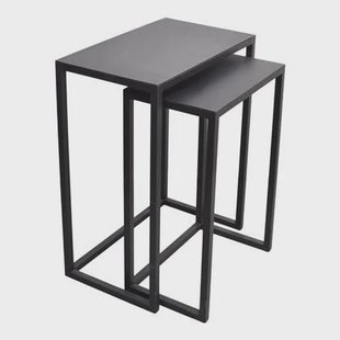 LOFT42 Brick set van 2 bijzettafels - Metaal - Zwart - 64x51x31