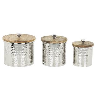 Beliani - ALEXANDRIA - Bewaarpot - Zilver - Aluminium