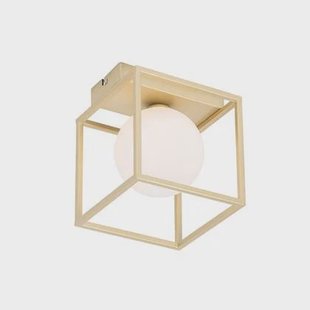 QAZQA Design plafondlamp goud met wit glas - Aniek