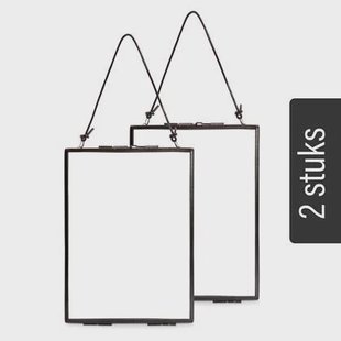 vtwonen Fotolijsten - 2 Stuks - Metaal - Zwart - 14x19cm