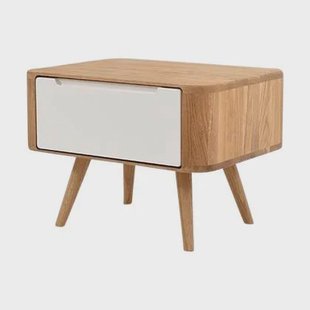 Gazzda Ena Nightstand 55 Eikenhouten Nachtkastje - Naturel | wit