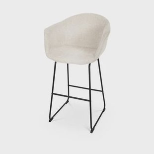 Nolon Nino-Otis Barkruk Beige - met Armleuning - Zwart - 75 cm