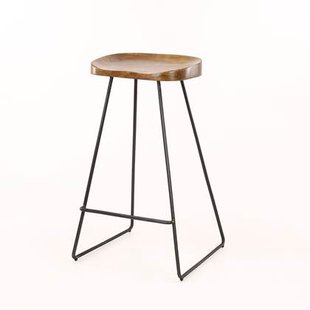 Hoyz - Barstoel Houten Zitting - 4 Stuks - Bruin