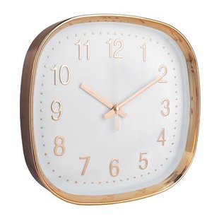 QUVIO Wandklok - 30 cm - Rosegoud en wit