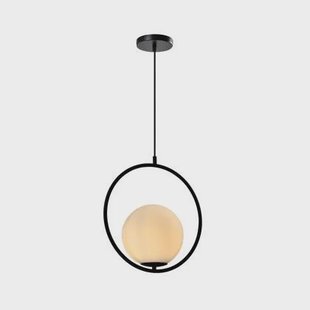 QUVIO Hanglamp glas rond zwart - QUV5122L-BLACK