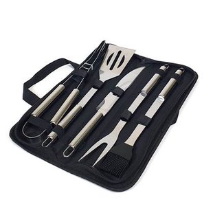 Krumble BBQ set 5-delig in opbergtas RVS